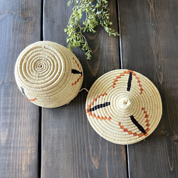 Coiled Woven Kindness Basket with Pointed Lid African Handmade Multicolor NWOT - Picture 6 of 10